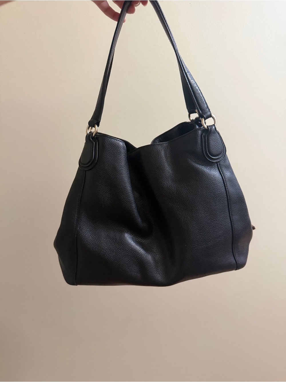Coach Edie 31 Black Pebbled Leather Shoulder Bag with Gold Hardware - Picture 2 of 12